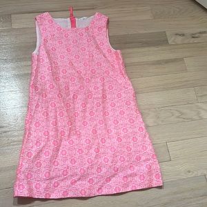 Pink straight dress for girls with zipper back, knee length by Egg Susan Lazar